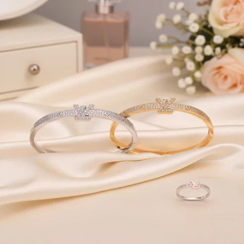 Crown Bangle & Ring Set